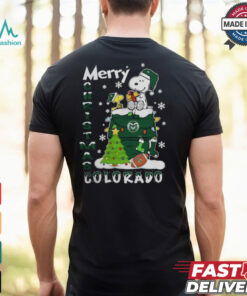 Colorado State Rams Snoopy And Woodstock Merry Christmas Shirt