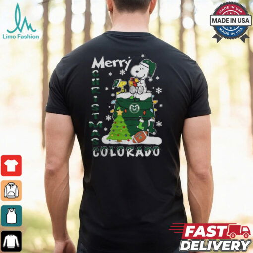 Colorado State Rams Snoopy And Woodstock Merry Christmas Shirt