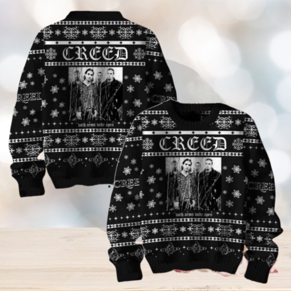 Creed With Arms Wide Open Chirstmas Gifts 2024 Xmas For Family And Friends Ugly Sweater Creed With Arms Wide Open Chirstmas Gifts 2024 Xmas For Family And Friends Ugly Sweater
