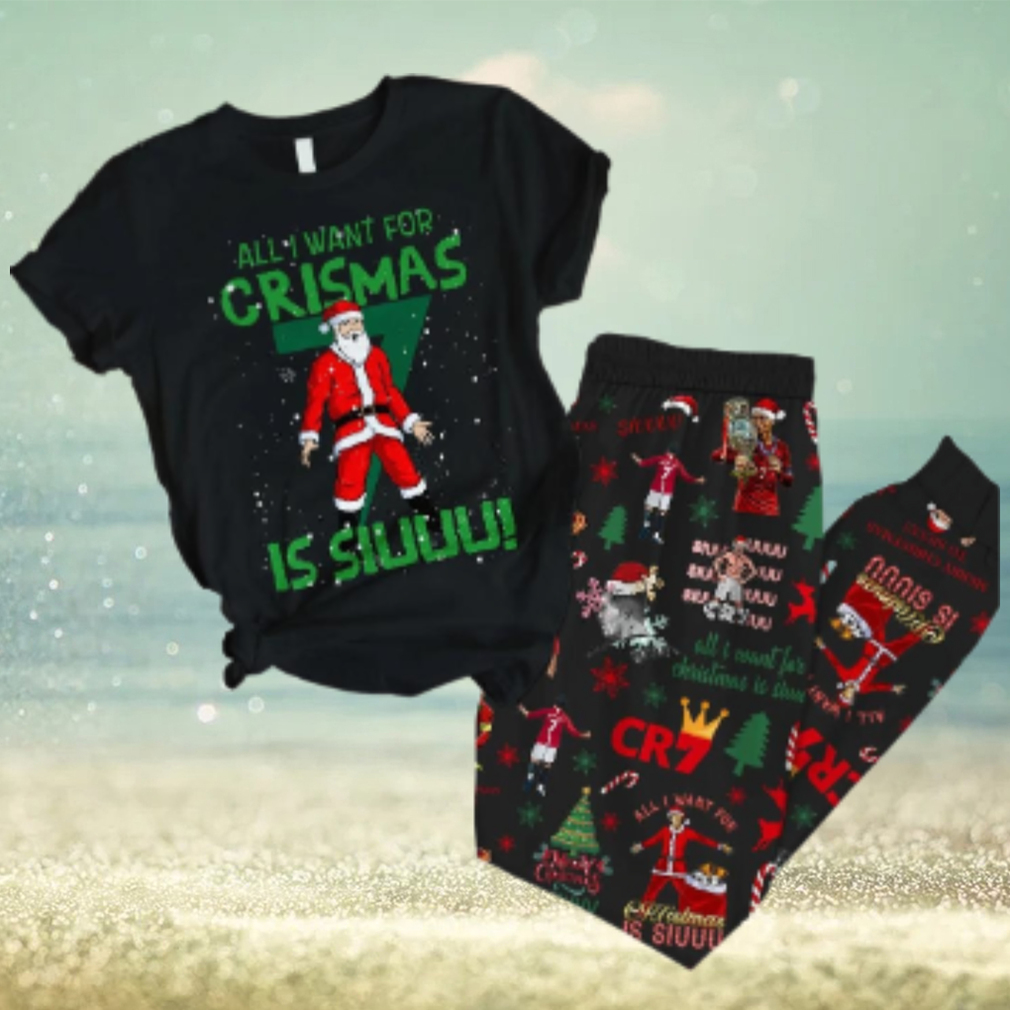 Cristiano Ronaldo All I Want For Crismas Is Siuuu Pajamas Set Cristiano Ronaldo All I Want For Crismas Is Siuuu Pajamas Set