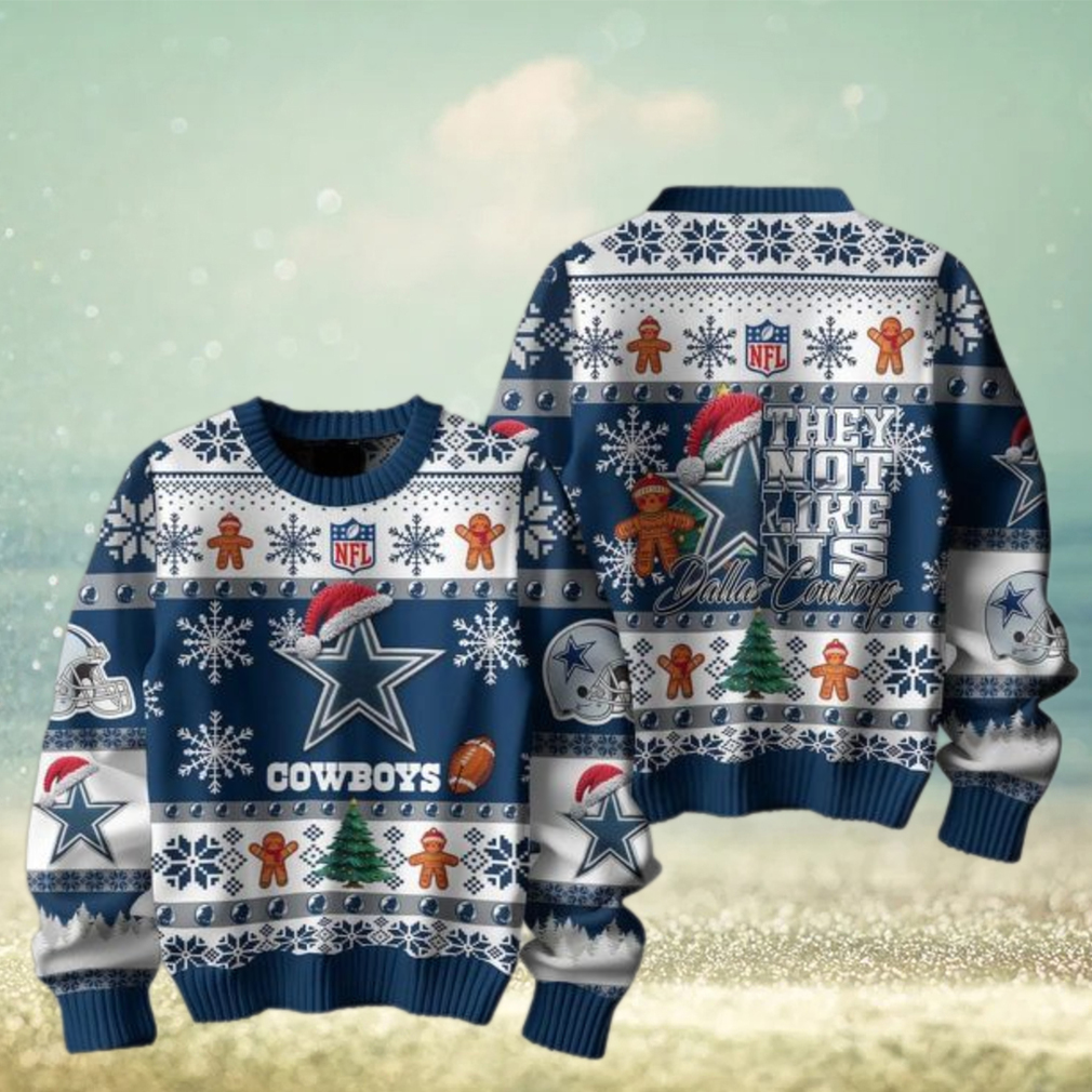 Dallas Cowboys They Not Like Us Christmas Happy Holidays Ugly Sweater Dallas Cowboys They Not Like Us Christmas Happy Holidays Ugly Sweater