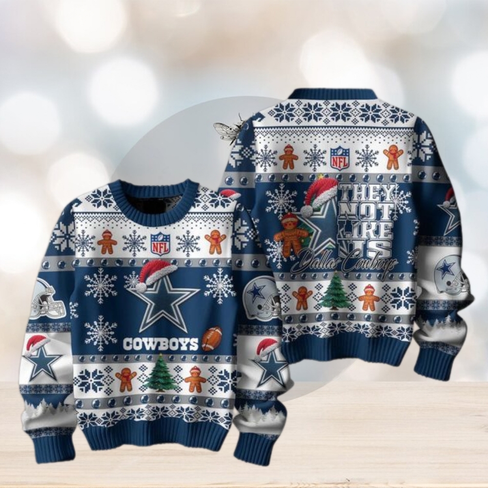 Dallas Cowboys They Not Like Us Christmas Happy Holidays Ugly Sweater Dallas Cowboys They Not Like Us Christmas Happy Holidays Ugly Sweater