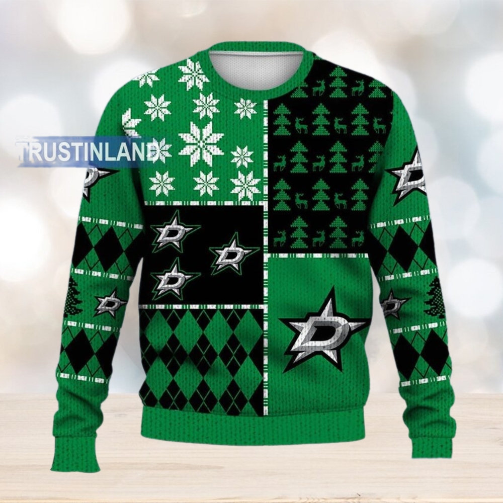 Dallas Stars Ugly Sweater Christmas, Ice Hockey NHL Sweatshirt Pattern 3D Dallas Stars Ugly Sweater Christmas, Ice Hockey NHL Sweatshirt Pattern 3D