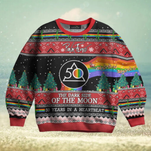 Dark Side Of The Moon 50 Years in A Heart Beat – Pink Floyd Ugly Christmas Sweater