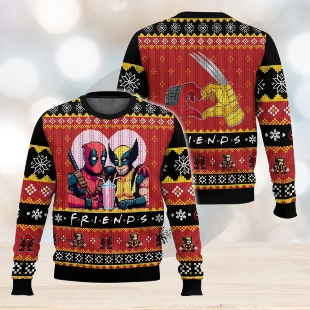 Deadpool Wolverine Ugly Sweater, Funny Bestie Friends Deadpool Sweater Deadpool Wolverine Ugly Sweater, Funny Bestie Friends Deadpool Sweater