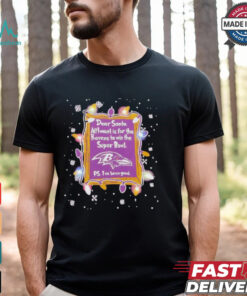 Dear Santa Baltimore Ravens Christmas Lights shirt