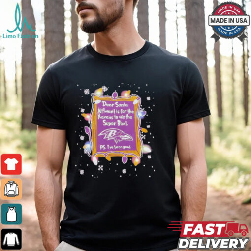Dear Santa Baltimore Ravens Christmas Lights shirt