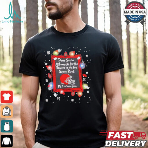 Dear Santa Cleveland Browns Christmas Lights shirt