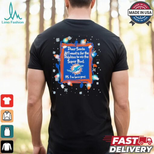 Dear Santa Miami Dolphins Christmas Lights shirt