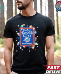 Dear Santa Miami Dolphins Christmas Lights shirt