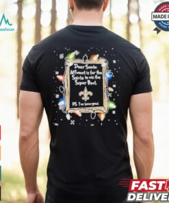 Dear Santa New Orleans Saints Christmas Lights shirt