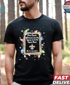 Dear Santa New Orleans Saints Christmas Lights shirt