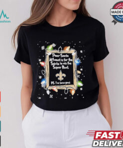 Dear Santa New Orleans Saints Christmas Lights shirt