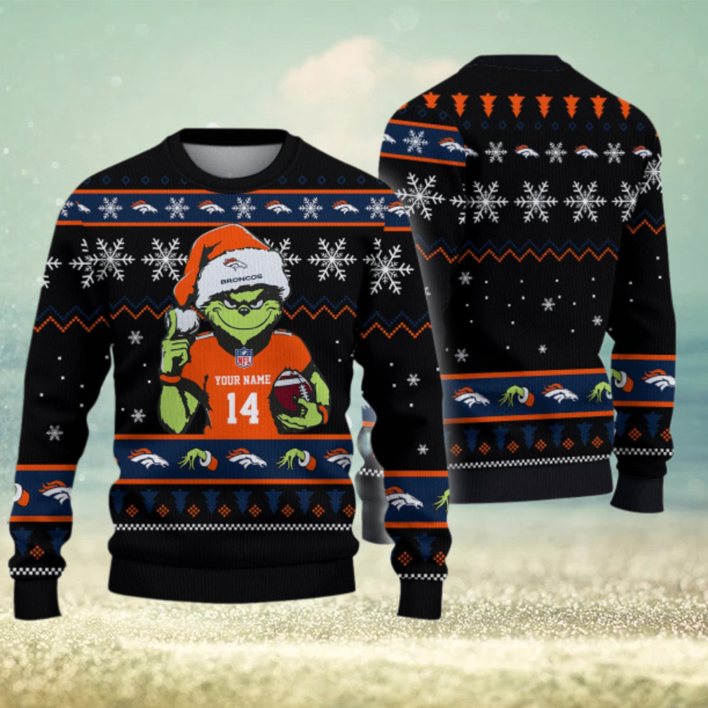 Denver Broncos Custom Chrismas Ugly Sweater Denver Broncos Custom Chrismas Ugly Sweater