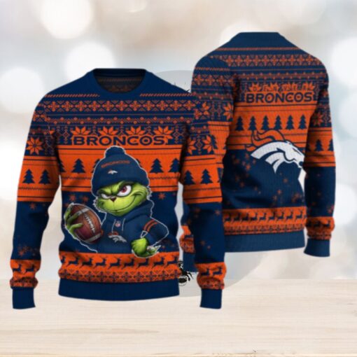 Denver Broncos The Grinch Ugly Christmas Sweater NFL Xmas Gift