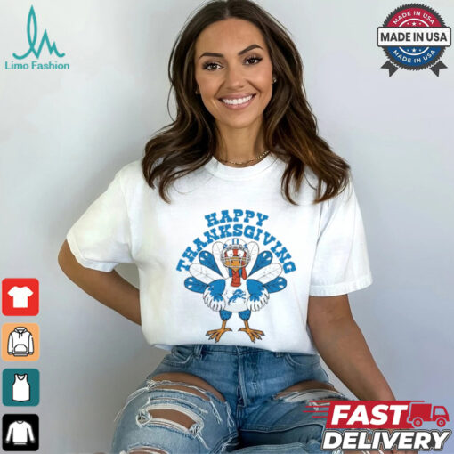 Detroit Lions Turkey Happy Thanksgiving T Shirt