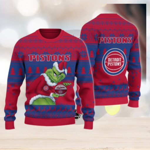 Detroit Pistons Grinch Christmas Ugly Sweater