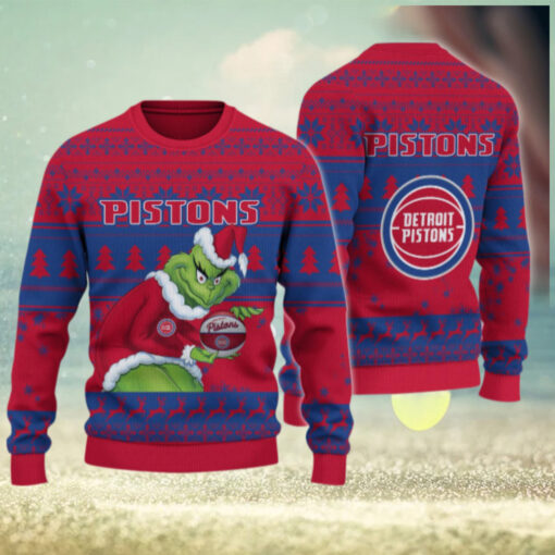 Detroit Pistons Grinch Christmas Ugly Sweater