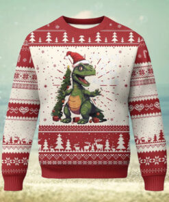 Dinosaur Christmas Ugly Christmas Sweater Fa Ra Ra Ra Rawr Xmas Tree Santa Rex Lover