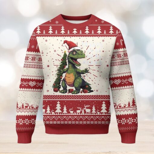 Dinosaur Christmas Ugly Christmas Sweater Fa Ra Ra Ra Rawr Xmas Tree Santa Rex Lover