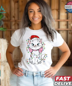 Disney Santa Marie Cat Christmas Lights Shirt
