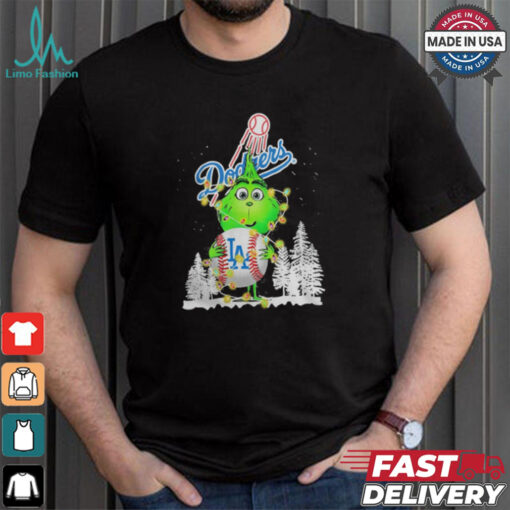 Dodgers Shop The Grinch Hug Los Angeles Dodgers Logo Christmas Shirt