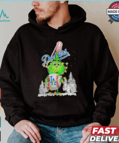 Dodgers Shop The Grinch Hug Los Angeles Dodgers Logo Christmas Shirt