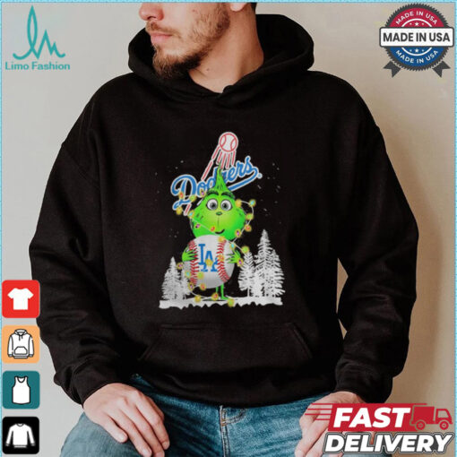 Dodgers Shop The Grinch Hug Los Angeles Dodgers Logo Christmas Shirt