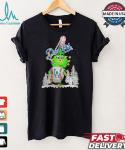 Dodgers Shop The Grinch Hug Los Angeles Dodgers Logo Christmas Shirt