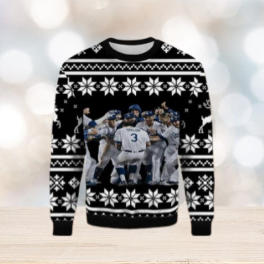 Dodgers Team Celebration Ugly Christmas Sweater Dodgers Team Celebration Ugly Christmas Sweater