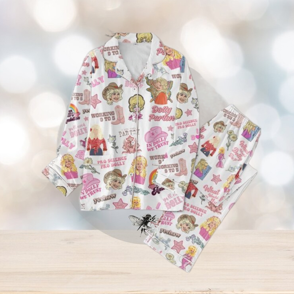 Dolly Parton Working 9 to 5 Button Pajamas Set Dolly Parton Working 9 to 5 Button Pajamas Set
