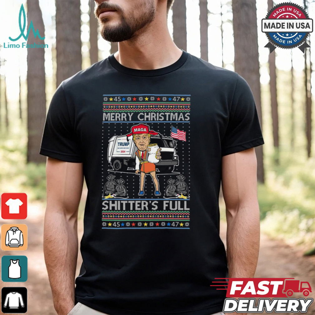 Donald Trump Merry Christmas Shitters Full Funny Ugly Christmas Sweatshirt Donald Trump Merry Christmas Shitters Full Funny Ugly Christmas Sweatshirt