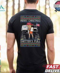 Donald Trump Merry Christmas Shitters Full Funny Ugly Christmas Sweatshirt