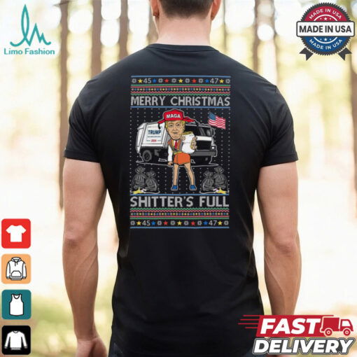 Donald Trump Merry Christmas Shitters Full Funny Ugly Christmas Sweatshirt