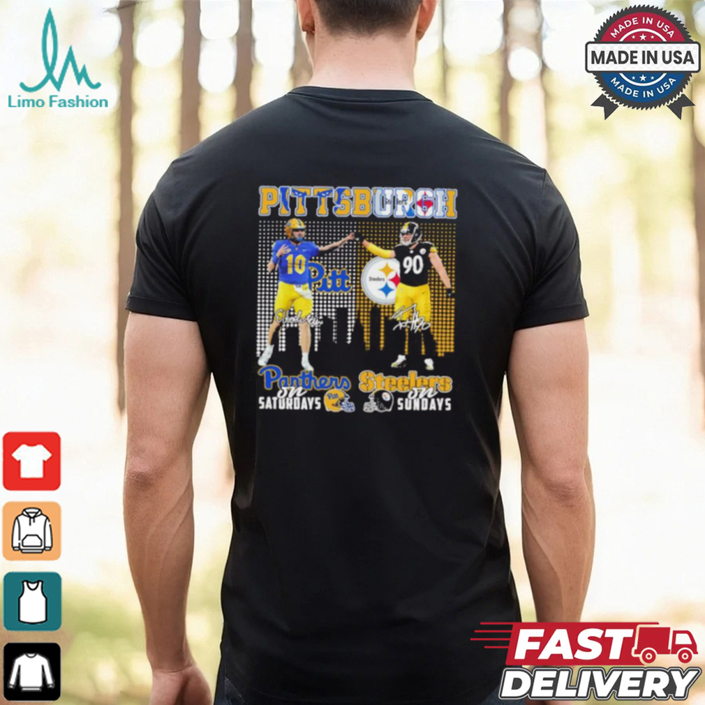 Eli Holstein Pitt Panthers On Saturdays X Tj Watt Pittsburgh Steelers On Sundays Shirt Eli Holstein Pitt Panthers On Saturdays X Tj Watt Pittsburgh Steelers On Sundays Shirt
