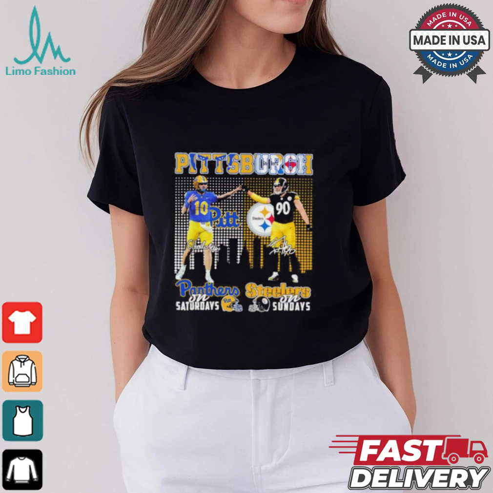 Eli Holstein Pitt Panthers On Saturdays X Tj Watt Pittsburgh Steelers On Sundays Shirt Eli Holstein Pitt Panthers On Saturdays X Tj Watt Pittsburgh Steelers On Sundays Shirt