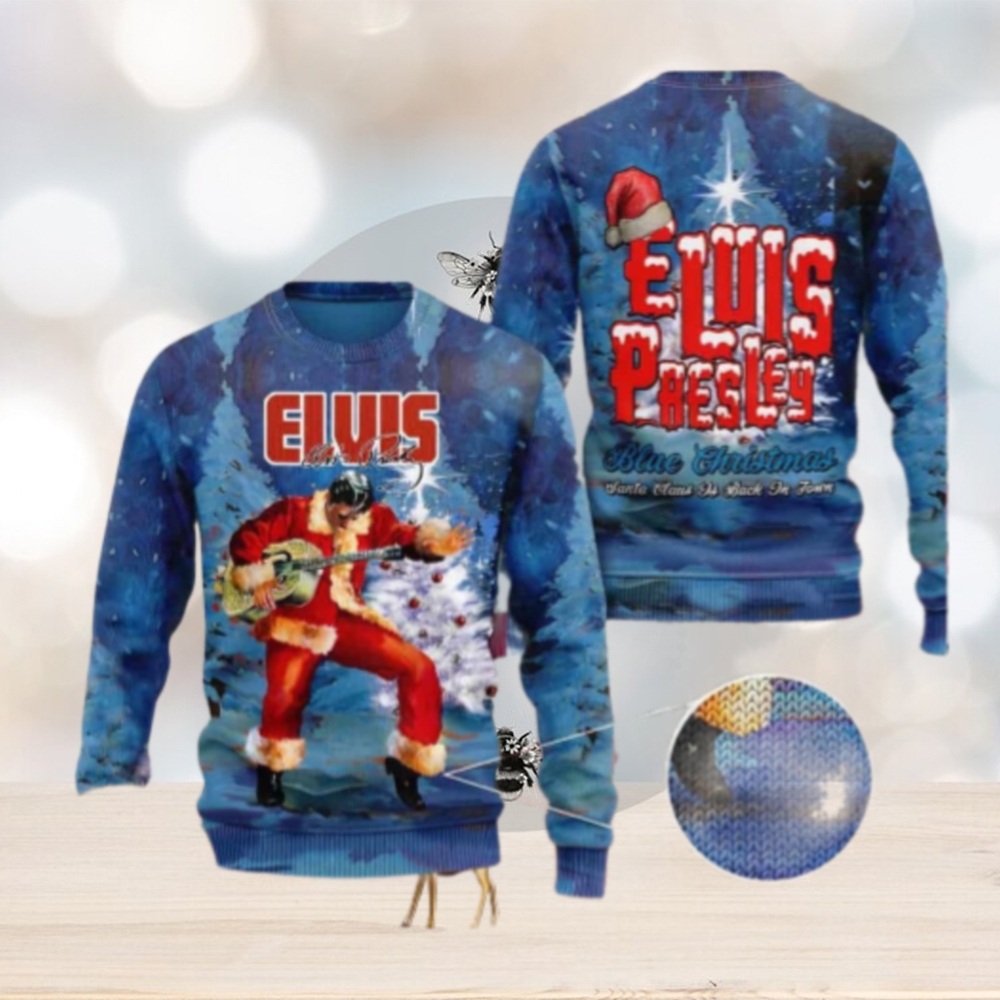 Elvis Presley Blue Christmas Santa Claus Is Back In Town Chirstmas Gifts 2024 Xmas For Family And Friends Ugly Sweater Elvis Presley Blue Christmas Santa Claus Is Back In Town Chirstmas Gifts 2024 Xmas For Family And Friends Ugly Sweater