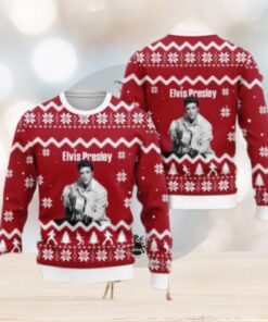 Elvis Presley Look Fit For A King Chirstmas Gifts 2024 Xmas For Family And Friends Ugly Sweater