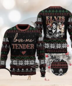 Elvis Presley Love Me Tender Chirstmas Gifts 2024 Xmas For Family And Friends Ugly Sweater