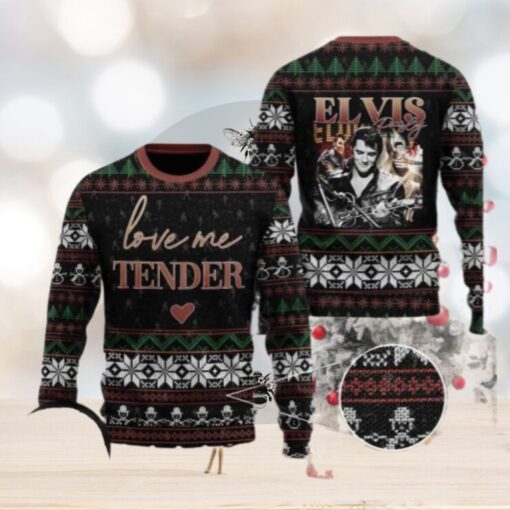 Elvis Presley Love Me Tender Chirstmas Gifts 2024 Xmas For Family And Friends Ugly Sweater