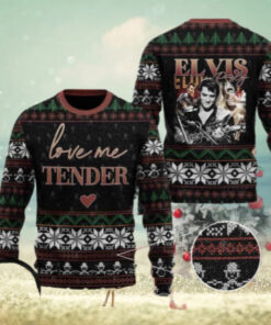 Elvis Presley Love Me Tender Chirstmas Gifts 2024 Xmas For Family And Friends Ugly Sweater