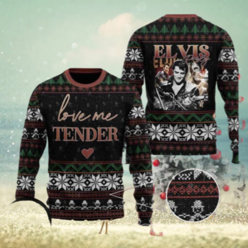 Elvis Presley Love Me Tender Chirstmas Gifts 2024 Xmas For Family And Friends Ugly Sweater