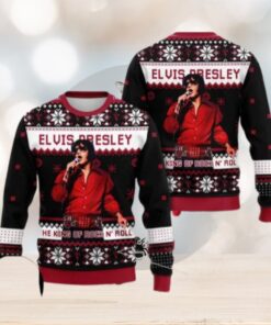 Elvis Presley The King Of Rock N Roll Chirstmas Gifts 2024 Xmas For Family And Friends Ugly Sweater