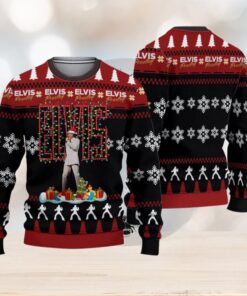 Elvis Presley Ugly Sweater, The King Of Rock N Roll Christmas Sweater