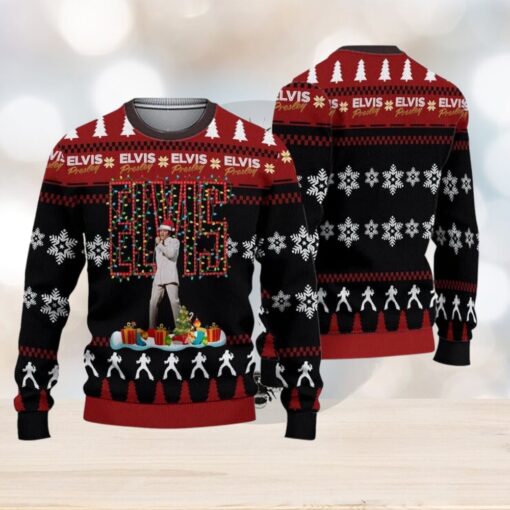 Elvis Presley Ugly Sweater, The King Of Rock N Roll Christmas Sweater
