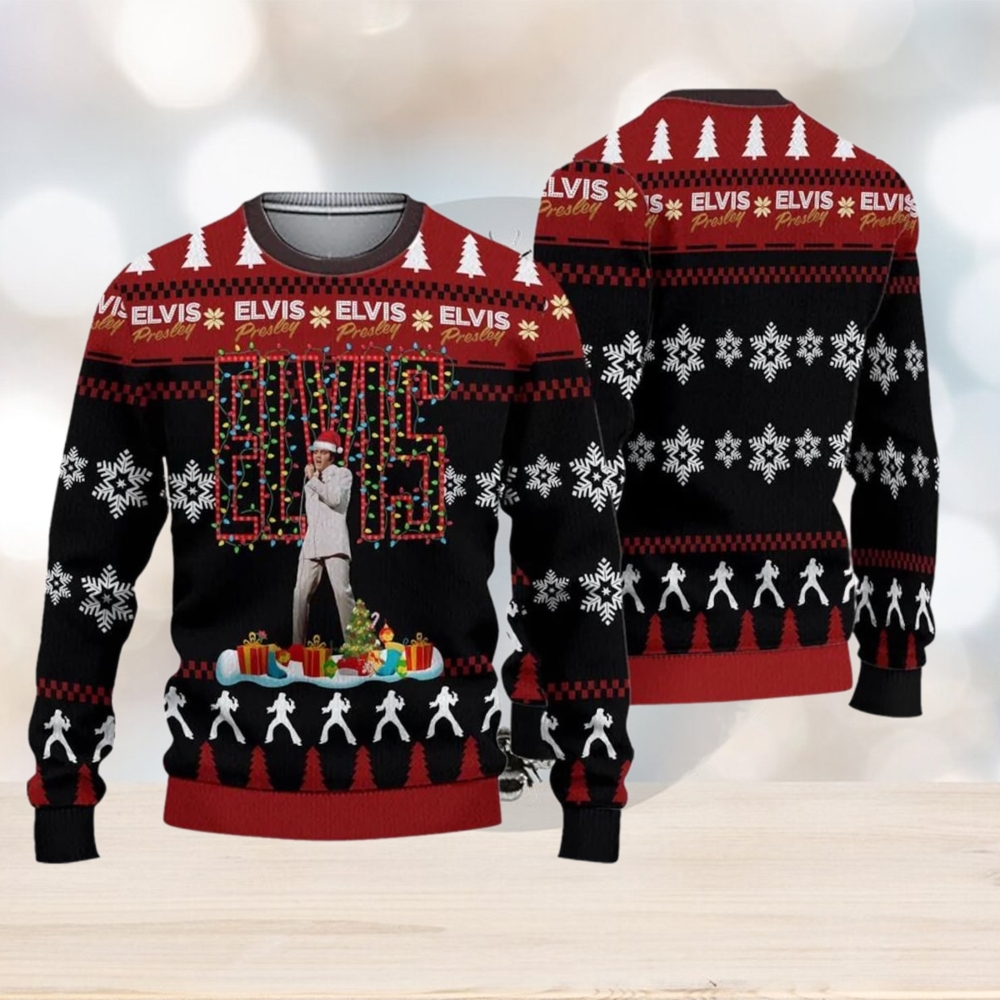 Elvis Presley Ugly Sweater, The King Of Rock N Roll Christmas Sweater Elvis Presley Ugly Sweater, The King Of Rock N Roll Christmas Sweater