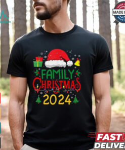 Family Christmas 2024 Cute Santa Claus Hat Shirt