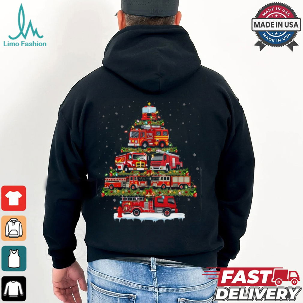Fire Truck Xmas Lights Firefighter Fire Truck Christmas Tree Firefighter T Shirt Fire Truck Xmas Lights Firefighter Fire Truck Christmas Tree Firefighter T Shirt