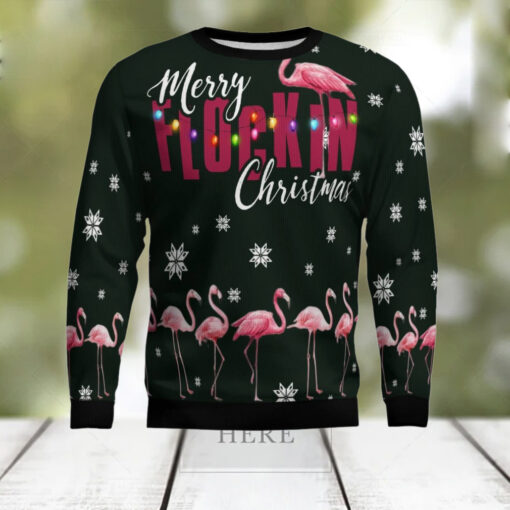 Flamingo Merry Flockin Christmas Ugly Christmas Sweater