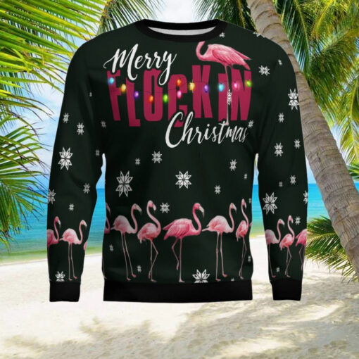 Flamingo Merry Flockin Christmas Ugly Christmas Sweater
